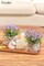 2 Pack Small Artificial Sunflower Plants – Spring Tabletop Decor Faux Potted Flowers for Bathroom, Living Room, Office, Bedroom, Table & Shelf Farmhouse Decorations (Purple Floral)